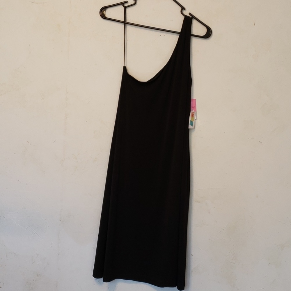 One Shoulder Black Dress